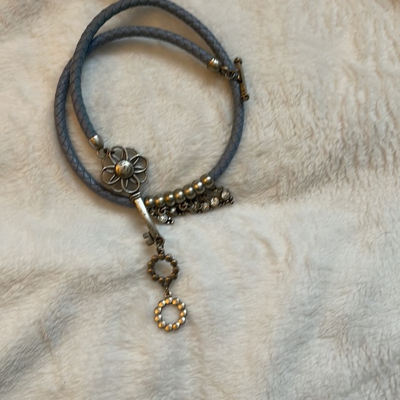 Leather wrap around bracelet with charms - Picture 2 of 4